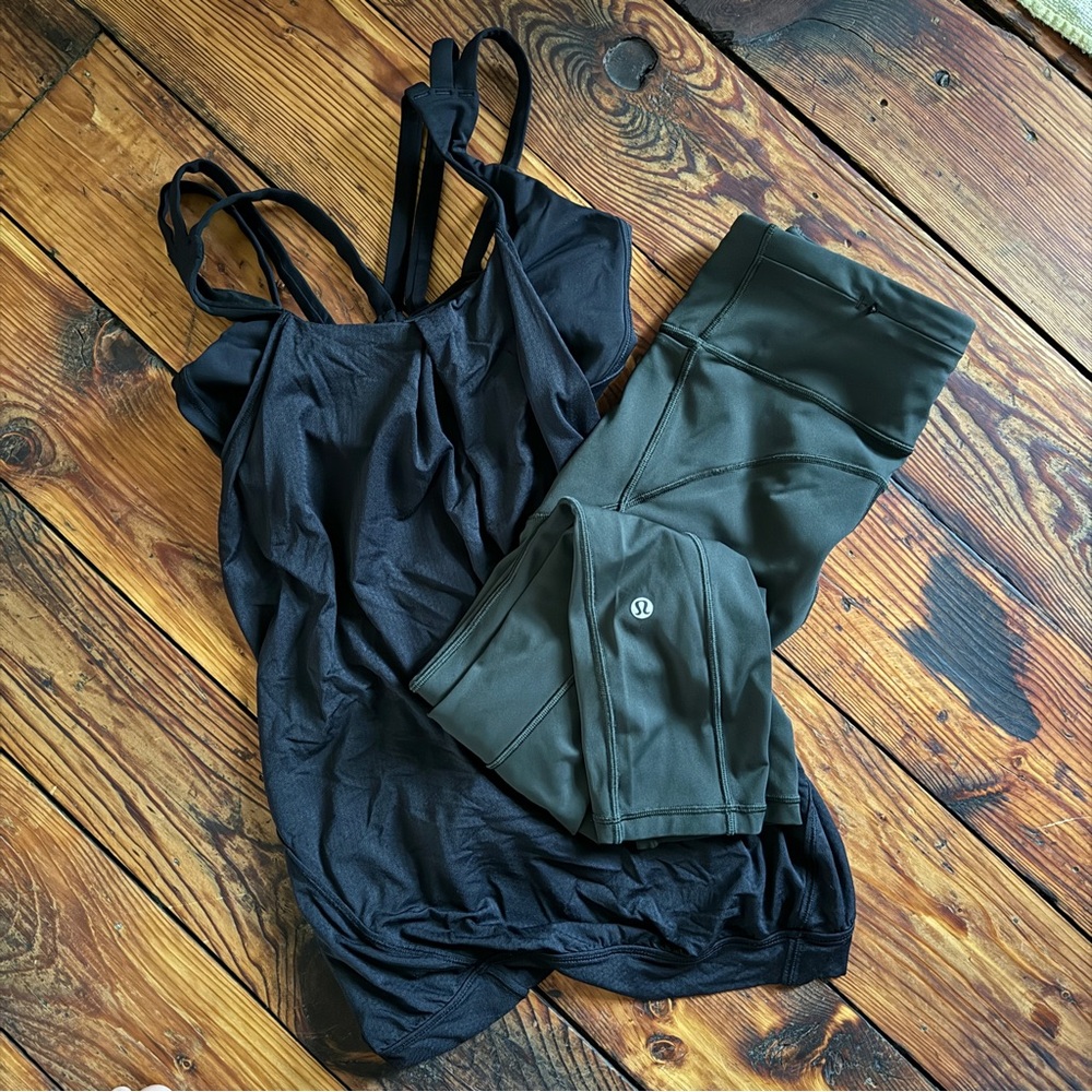 LULULEMON Women’s Legging & Tank Combo Grey/Black Sz 4
